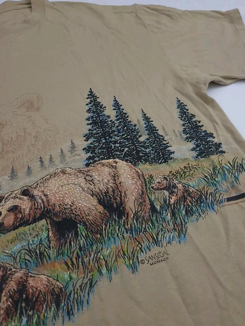 Vintage 90s Alaska Bear Wilderness Nature Print T Shirt Vtg USA Wildlife Animals gallery