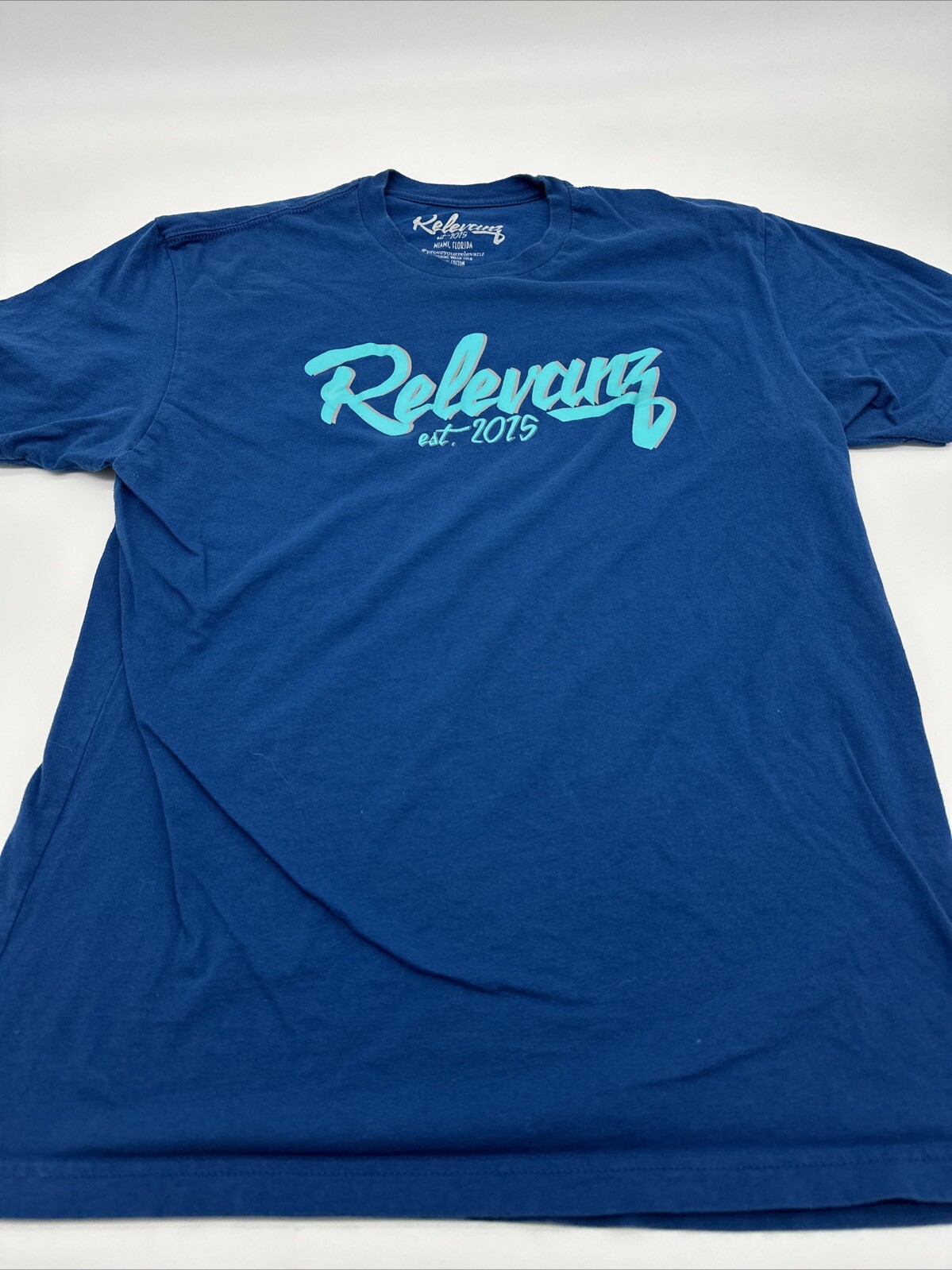 Relevanz T-Shirt Men Small Blue Spell Out Logo..#12640 gallery