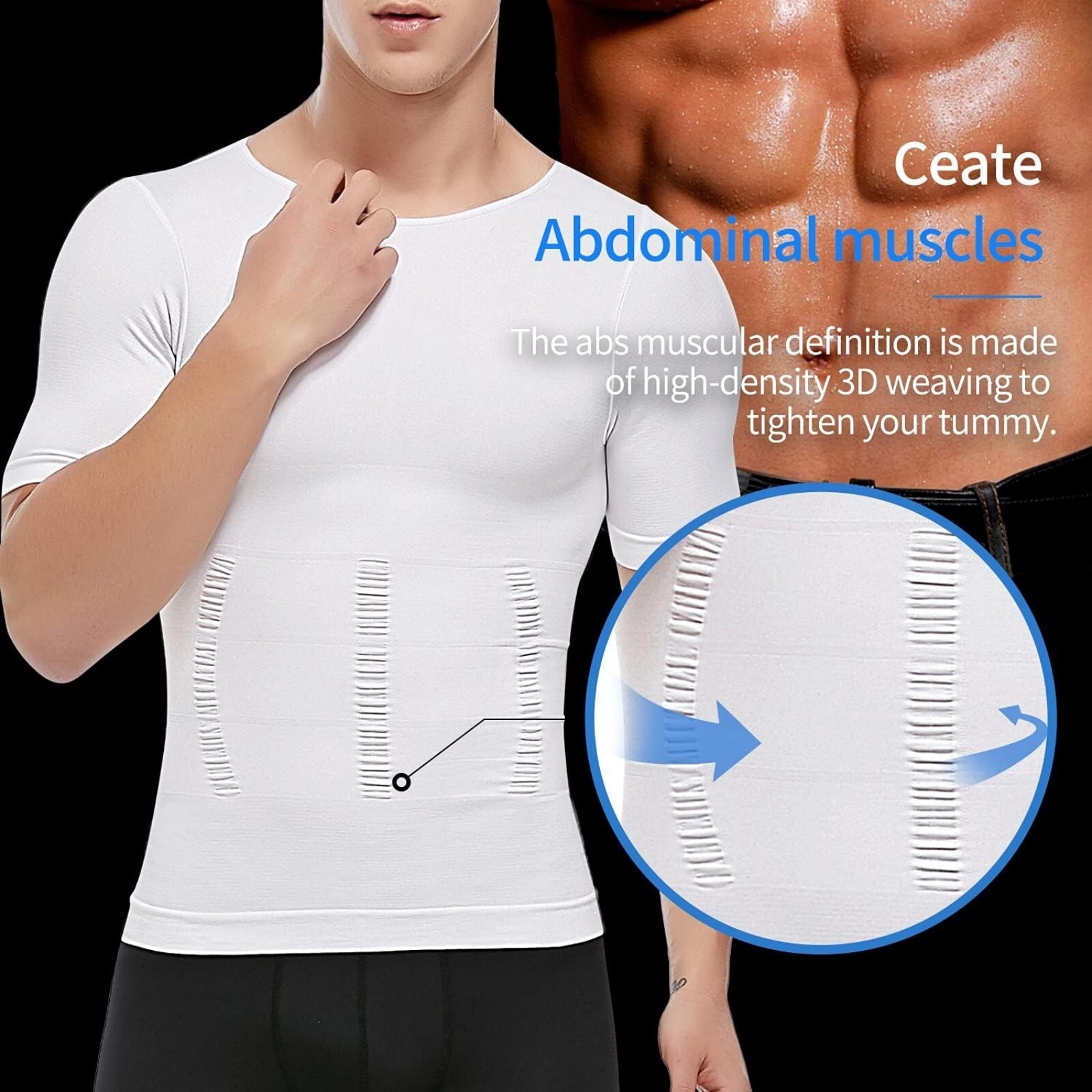 Fajas Para Hombres Faja Reductora De Hombre Men Tee Shaper Tummy Control T shirt gallery