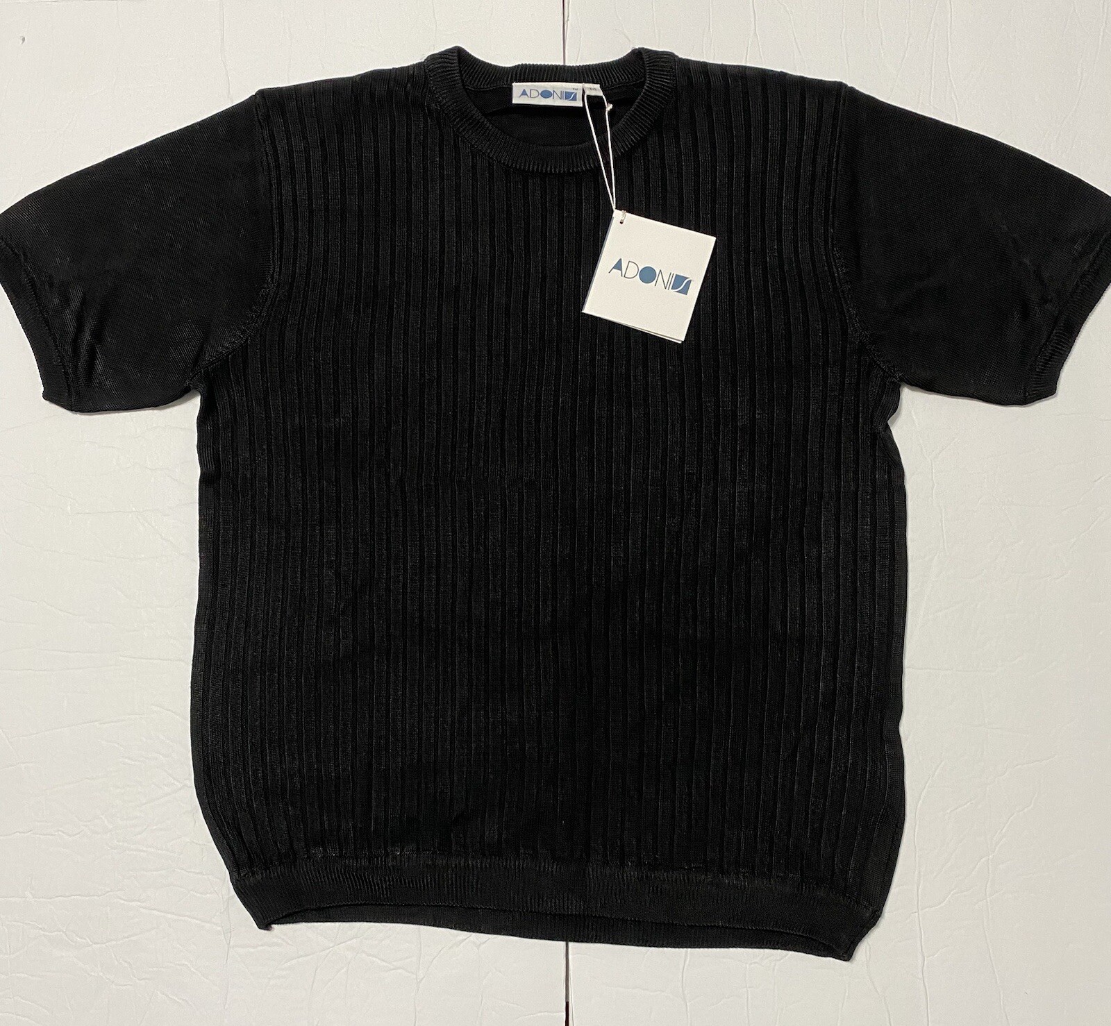 Y2K Adonis 100% Rayon Black Medium Stretch Heavy Adult Shirt SEE MEASUREMENTS gallery