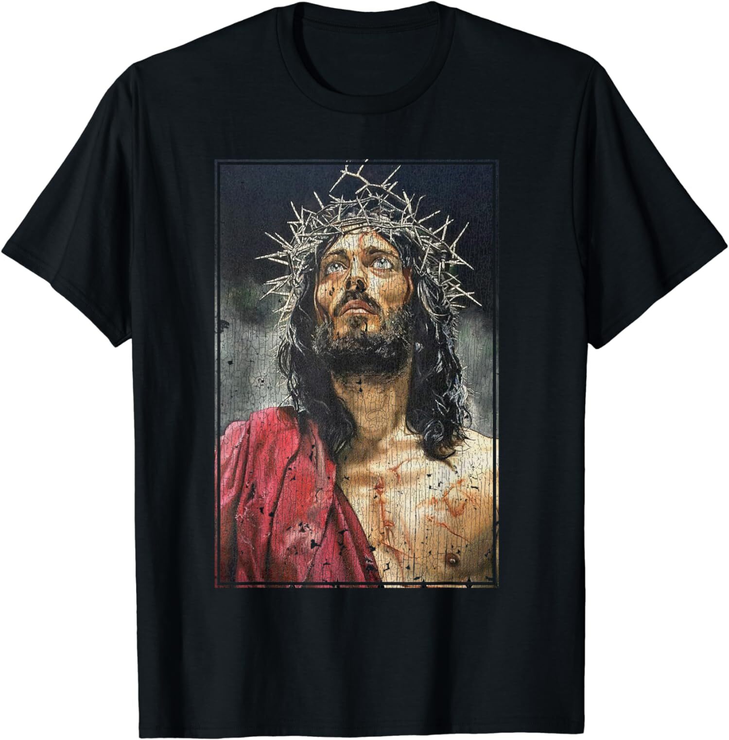 NEW LIMITED Vintage Face Of Jesus On A Cross With Crown Of Thorns T-Shirt gallery