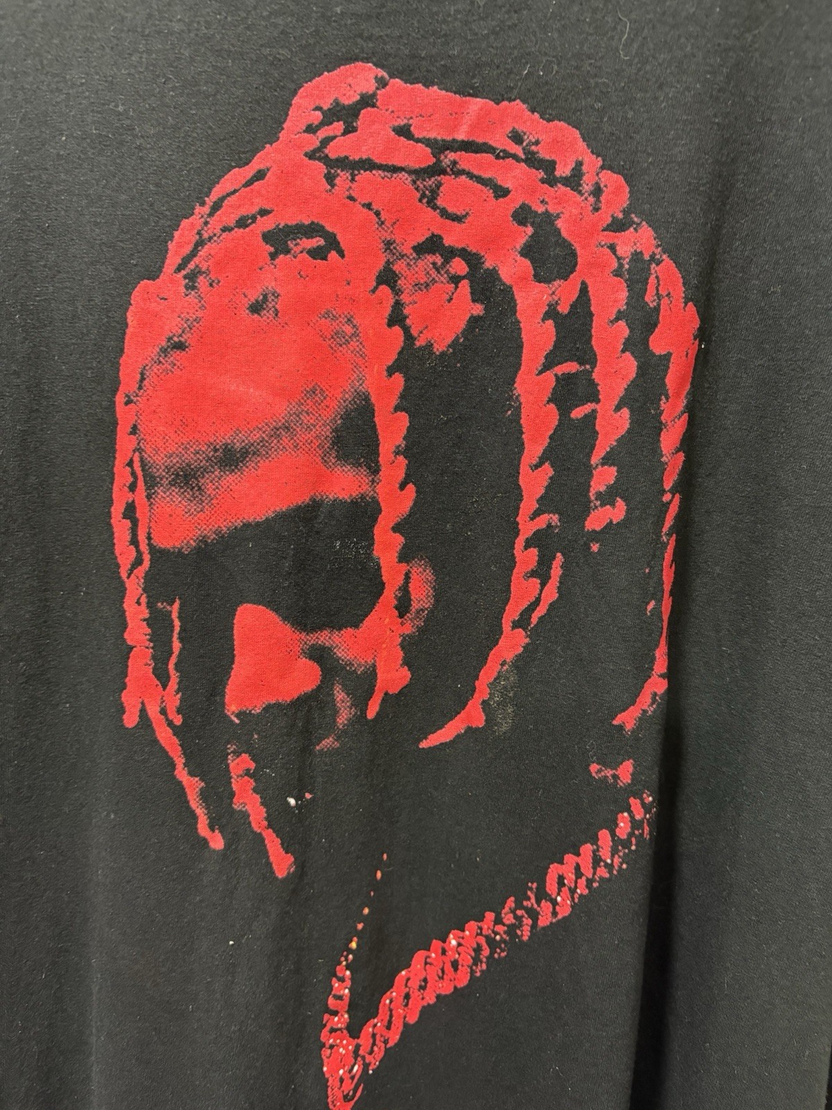 OTF Chain Hip Hop Short Sleeve Tee-Black/Red Print Mens 3XL gallery