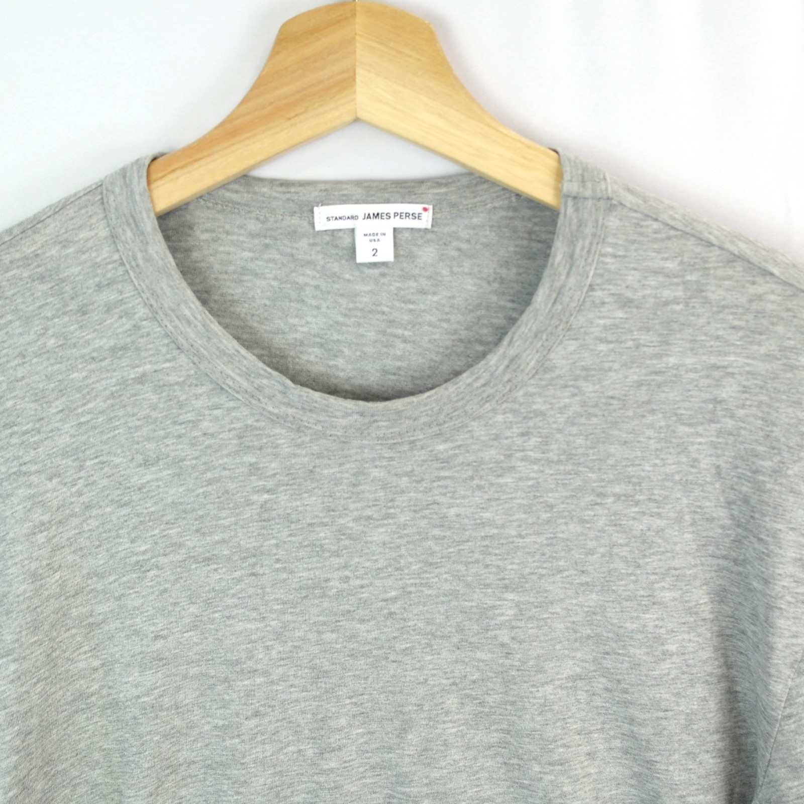 James Perse Shirt Mens Size 2 Gray Crewneck long sleeve MHEL3351 Cotton gallery