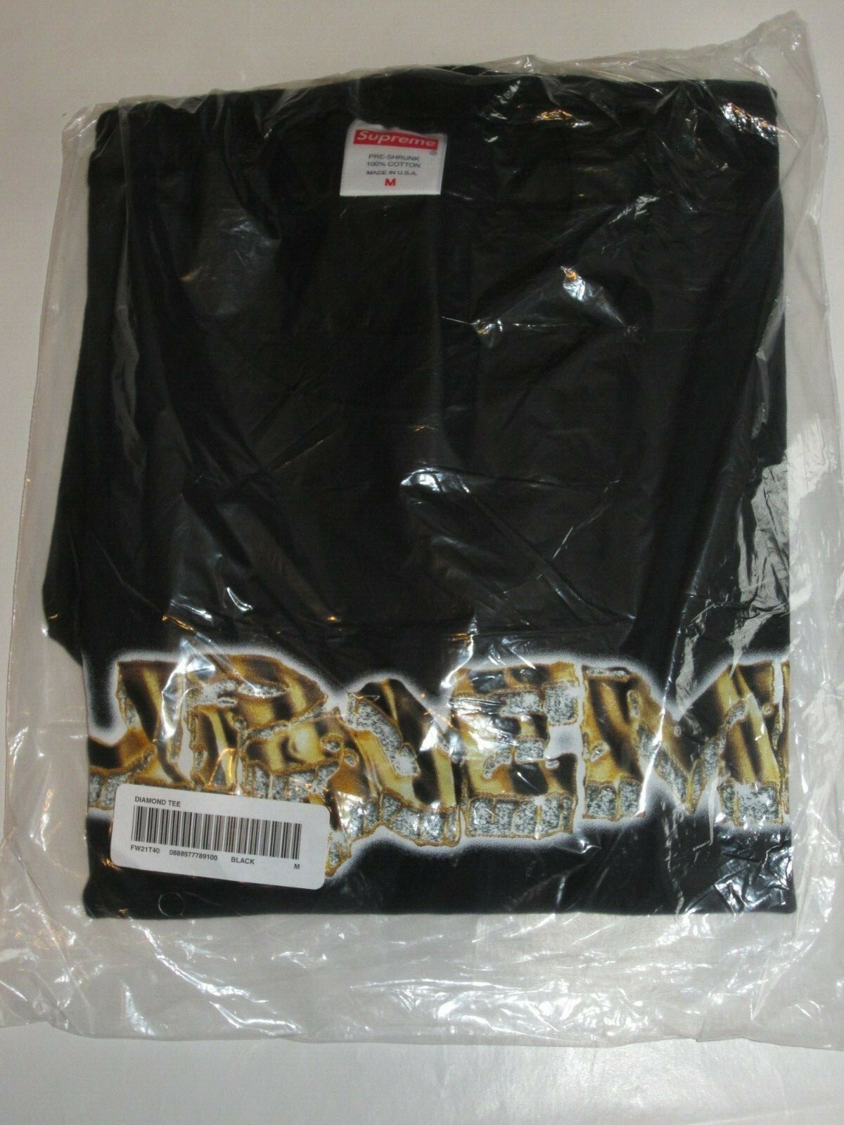 SUPREME New York Diamond Tee BLACK Men's Medium NEW! F/W 2021 BOGO USA gallery