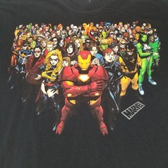Marvel Universe Mad Engine Heroes Villains Group Graphic T-Shirt Y2K Men’s 2XL