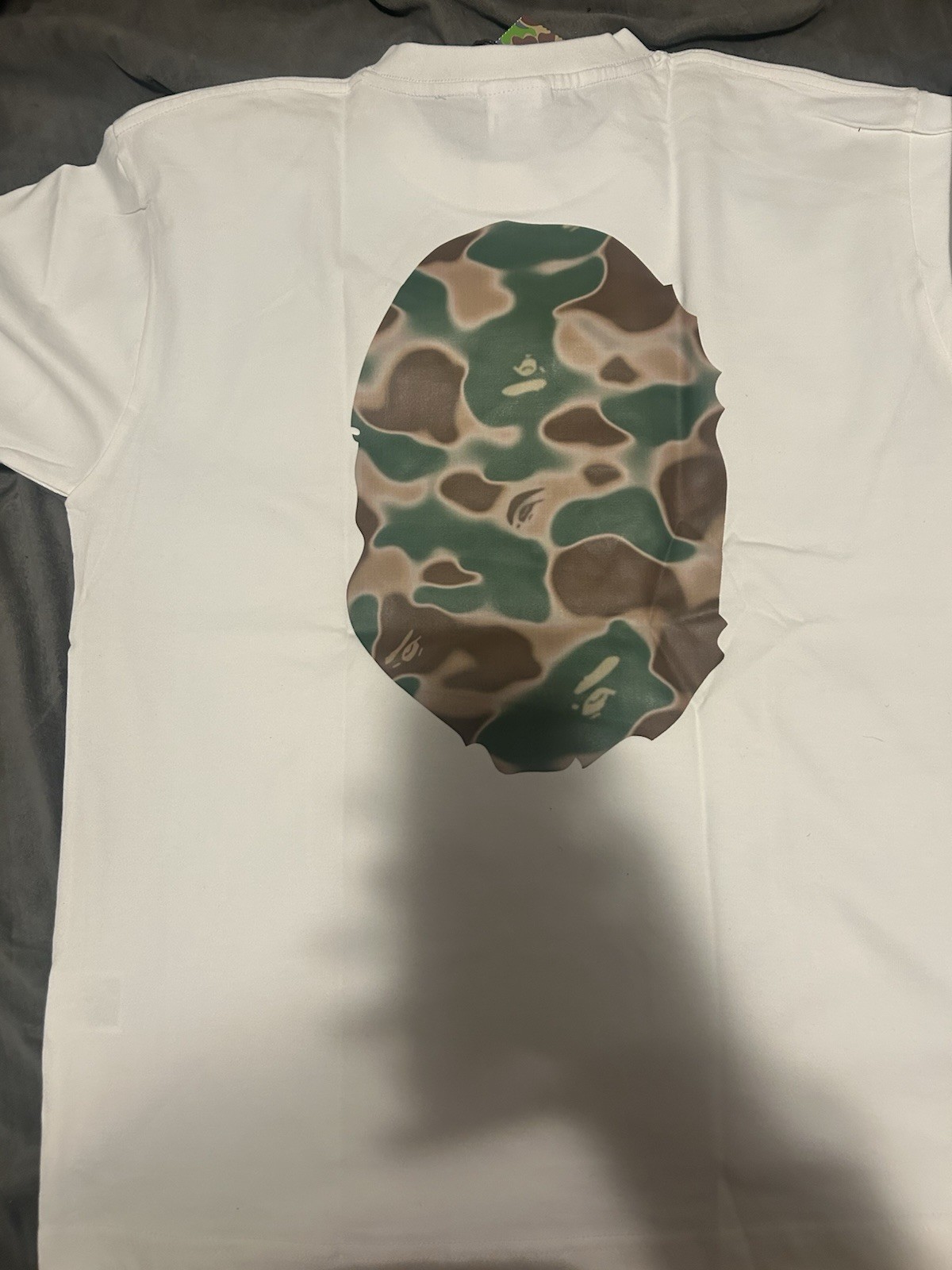 A Bathing Ape BAPE Black Ape Head Camo Logo Graphic Crew Neck T-Shirt Men's M gallery