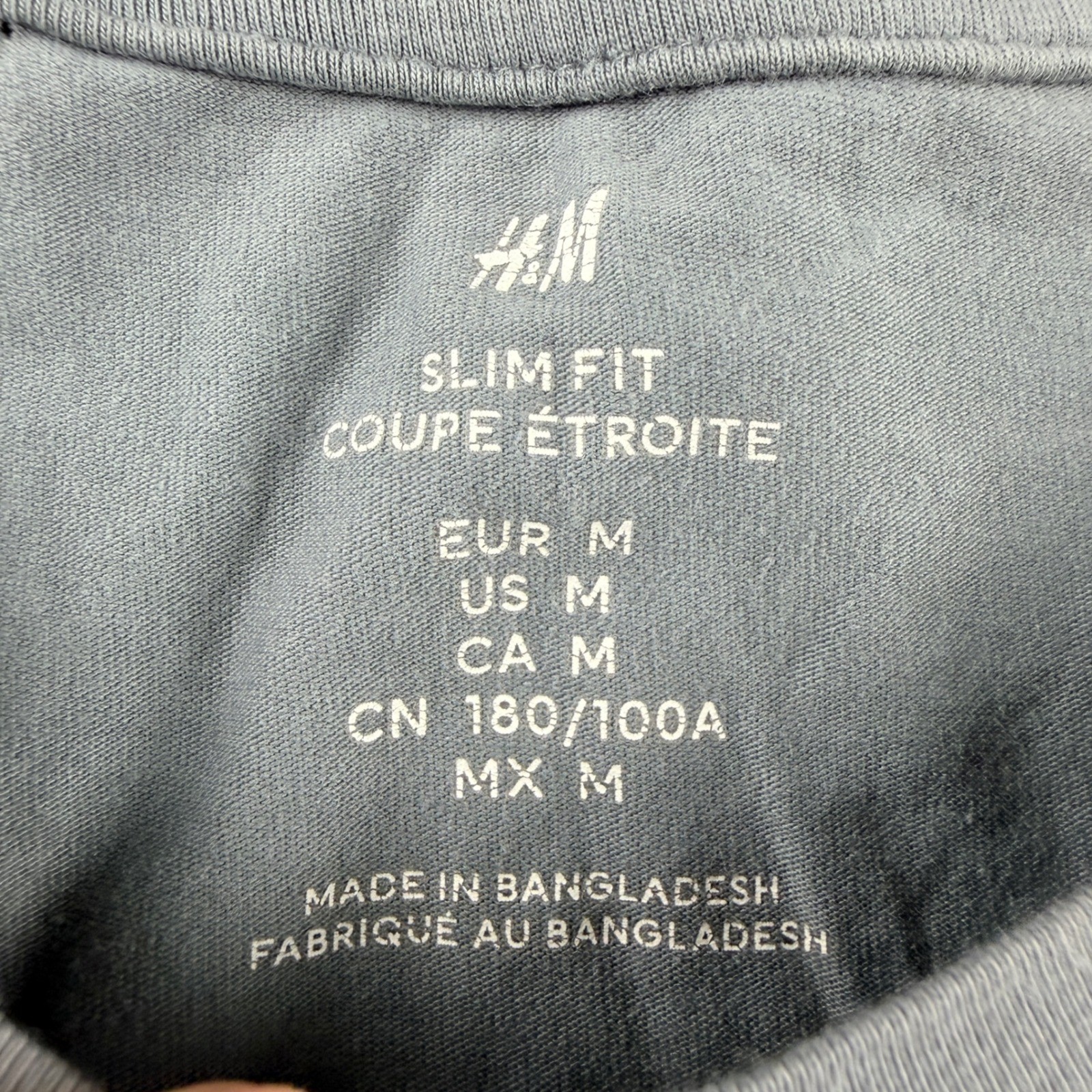 H&M Men's Slim Fit Short Sleeve T-Shirt Gray Size Medium Cotton Blend Stretch gallery
