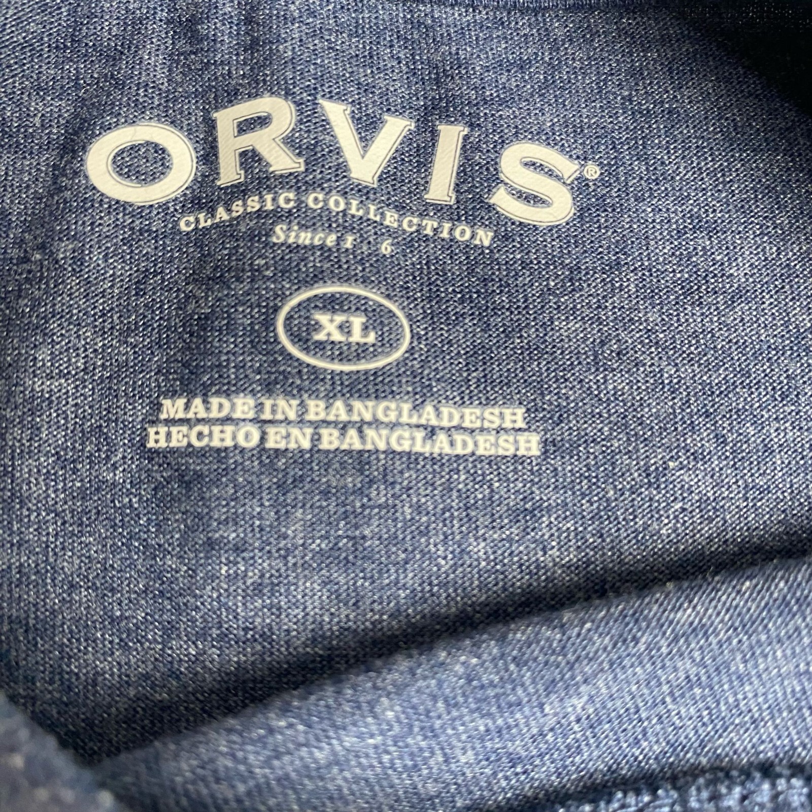Orvis T-Shirt Men's size XL Dark Blue Pullover Crew Neck Short Sleeve Graphic gallery
