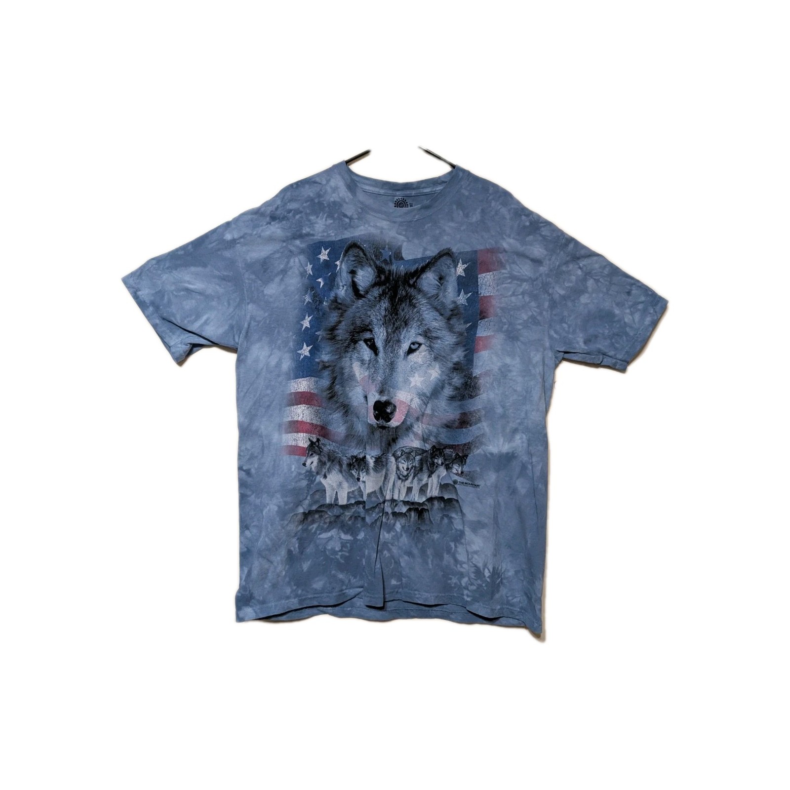 The Mountain Mens T-shirt Blue Patriotic Wolf Pack New Logo XL #6631 gallery