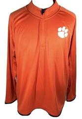 Clemson University Sweatshirt Men’s Medium Orange L/S Pullover Zip New