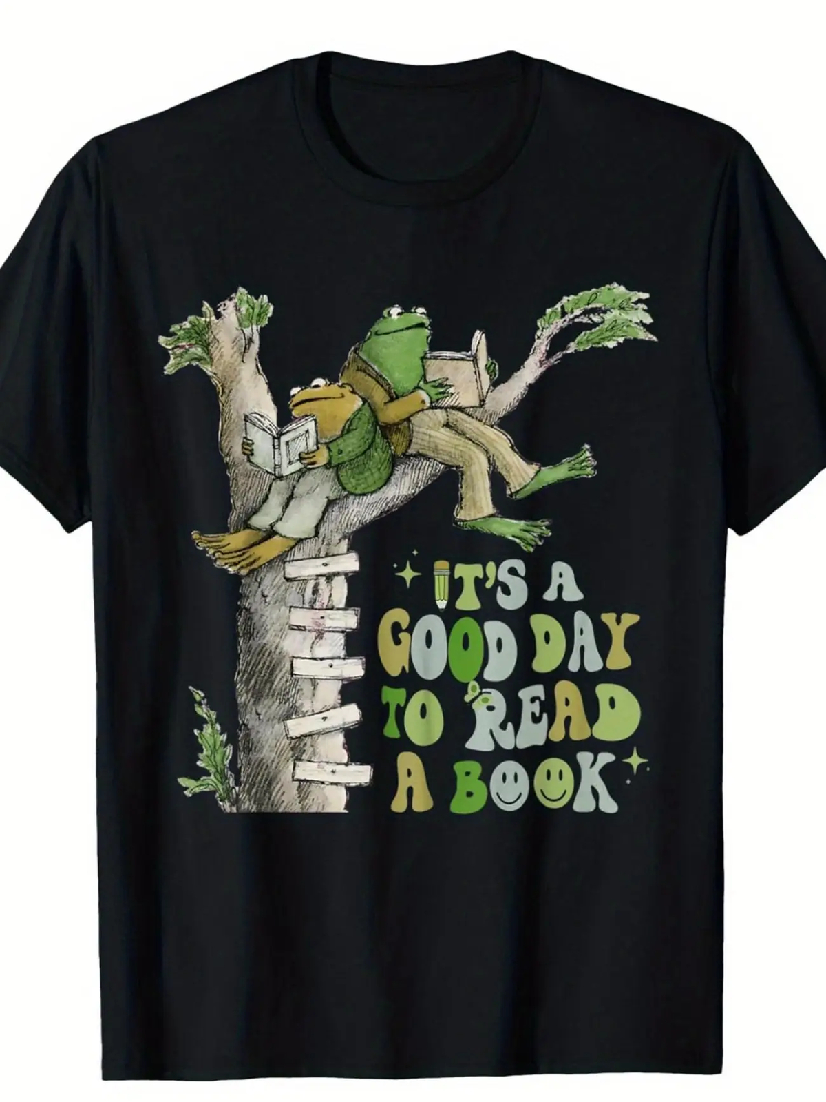 Men's "It's A Good Day to Read a Book" Retro Frog & Toad Graphic T-Shirt - 100% gallery