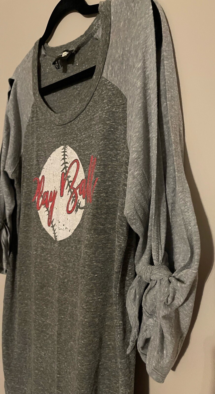 Gameday Culture Baseball Tee Cold Shoulder 3/4 Length Sleeve Size XL gallery
