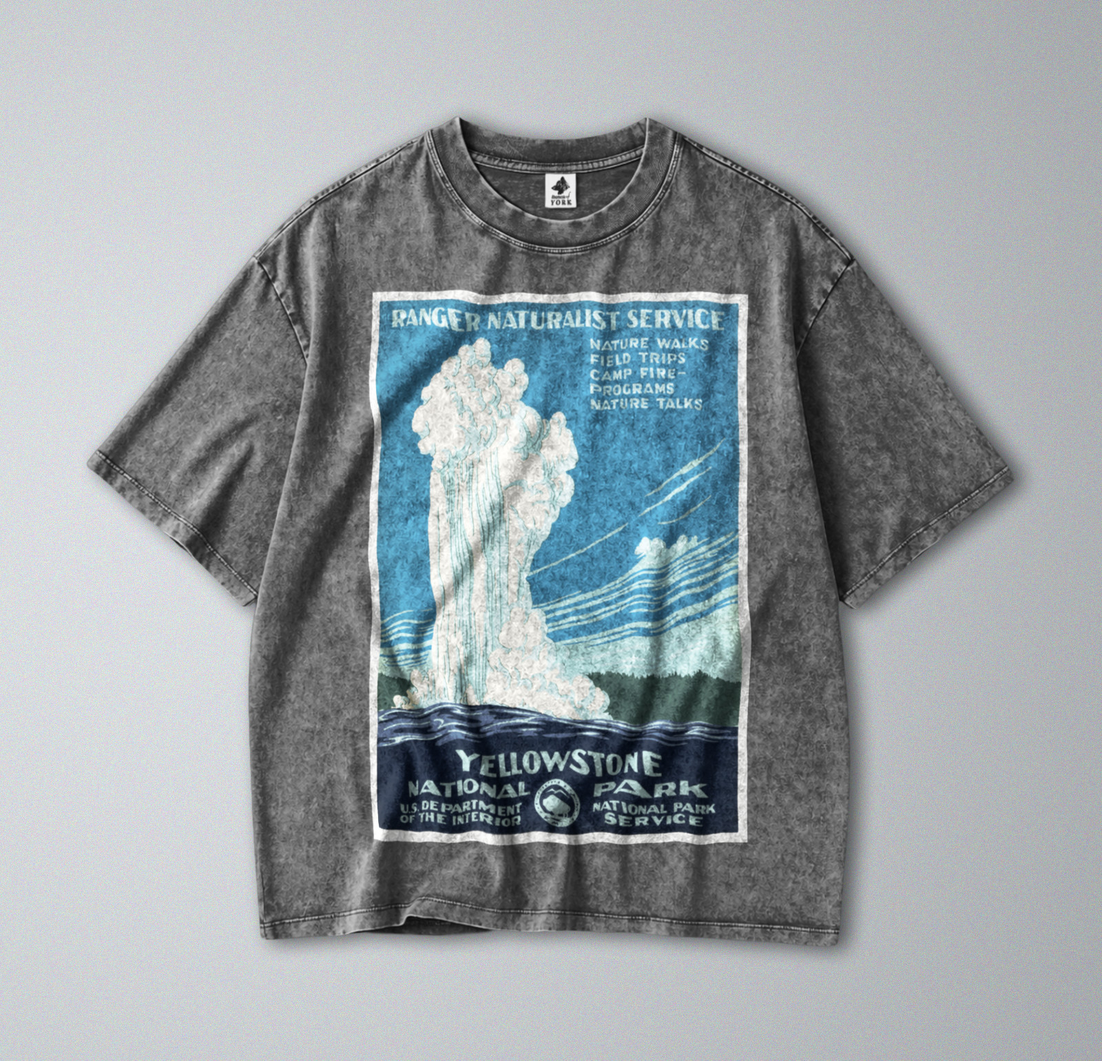 100% Cotton Tee - Unisex Retro Oversized Fit - Yellowstone National Park Print gallery