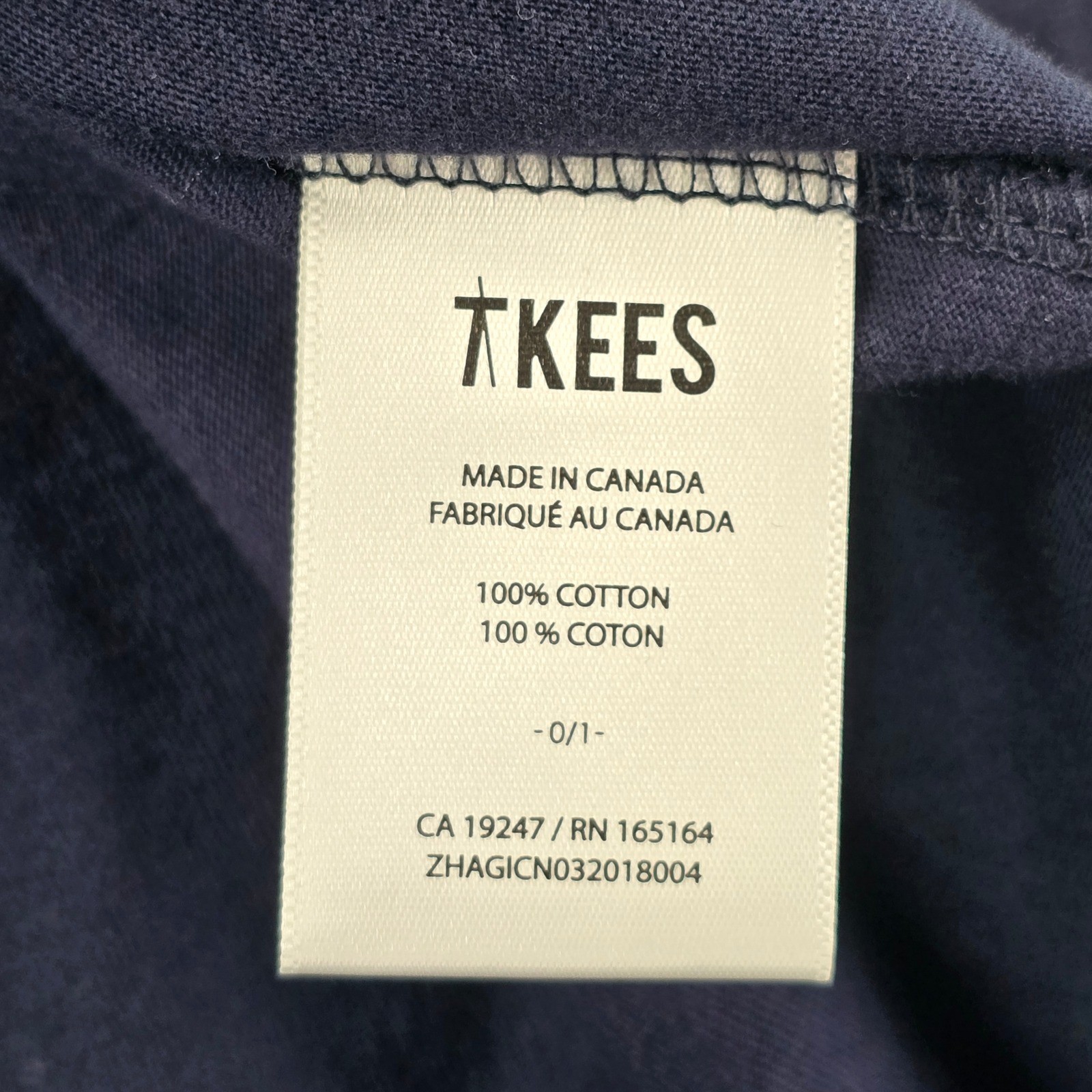 TKees Mens Navy Blue Cotton Crew Neck Short Sleeve T Shirt Size -0-1- (2XL) gallery