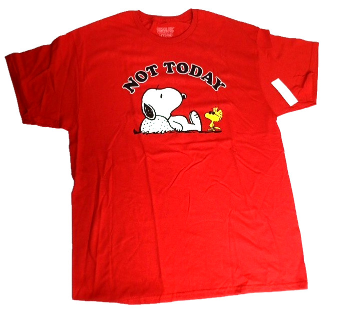 XL PEANUTS Snoopy "Not Today" Men's Red ShortSleeve T-Shirt Free Shipping gallery