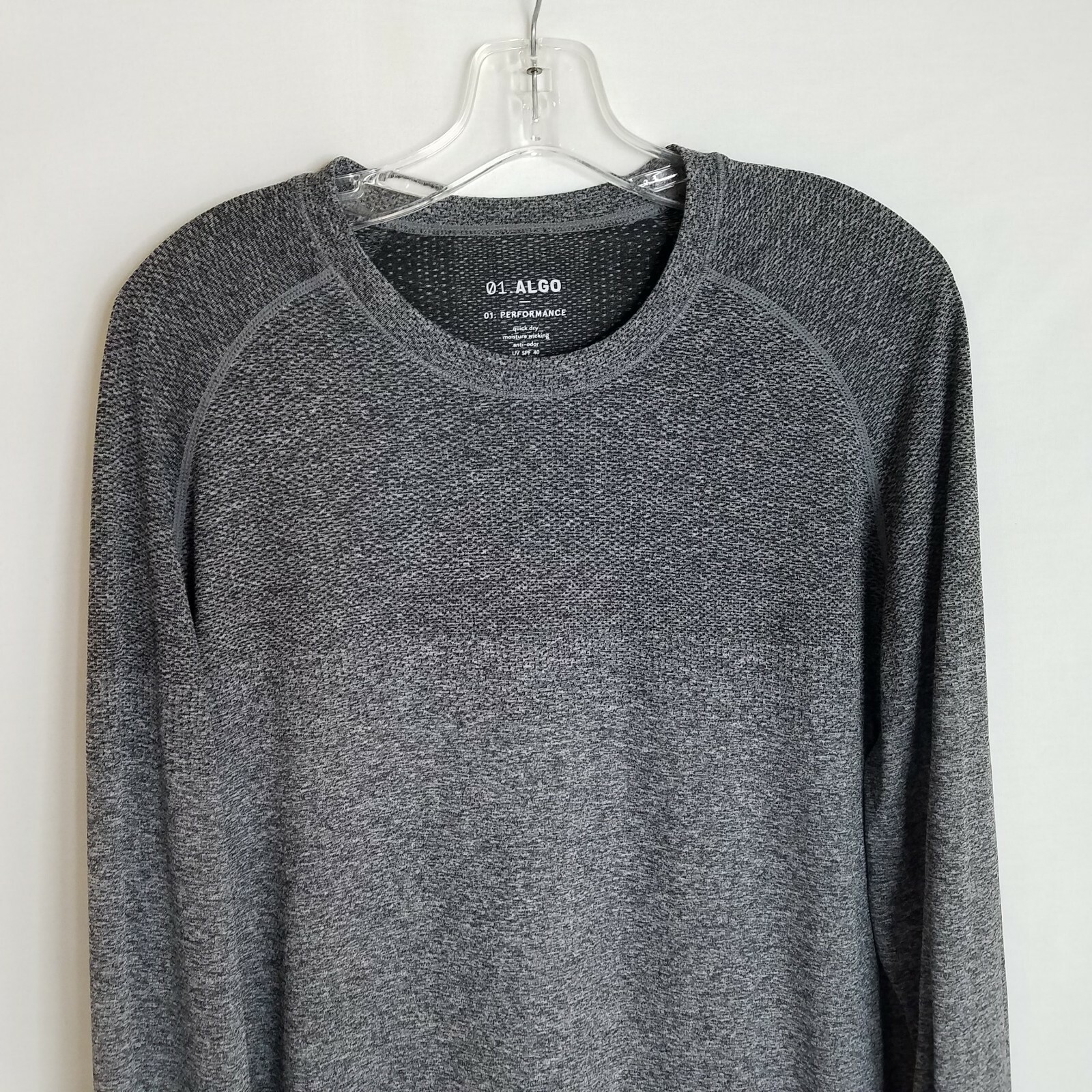 01.Algo Performance Mens Grey Polyester Nylon Long Sleeve Shirt Size 2XL A512 gallery