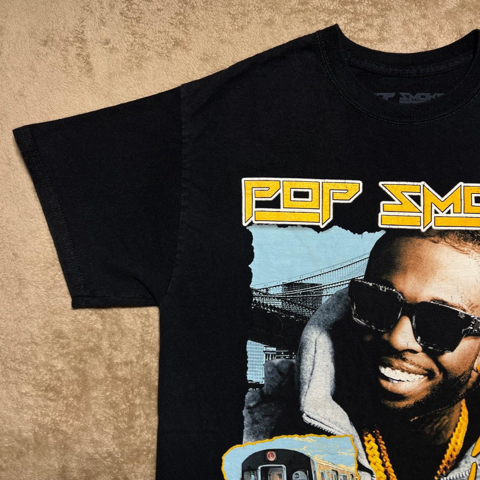 Pop Smoke Meet The Woo Graphic T Shirt Mens Medium Black Hip Hop Rap Tee gallery