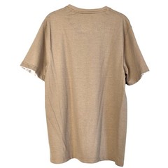 Crew Neck Waffle Textured Patterned Soft Cotton Blend Tee Inner Collar Lining L