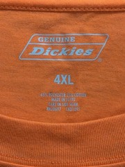Dickies Neon Orange Logo Crew Neck Short Sleeve T-Shirt Size 4XL Cotton Work
