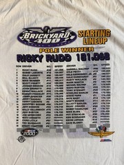 Vintage 2000 NASCAR Brickyard 400 Winner Ricky Rudd T Shirt L Racing Cars Sports