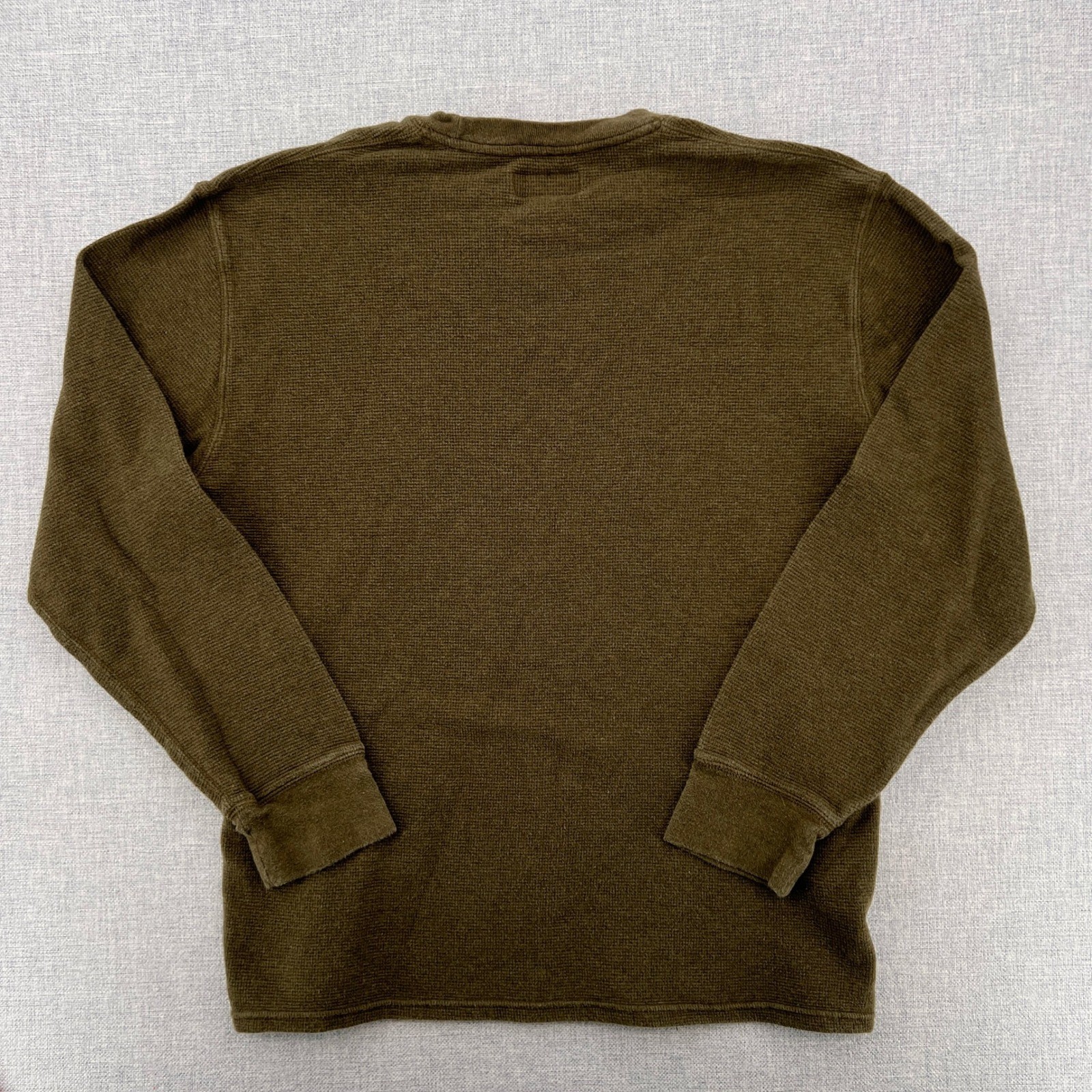 Polo Ralph Lauren Waffle Knit Thermal Shirt Men Large Olive Cotton Preppy Y2K gallery