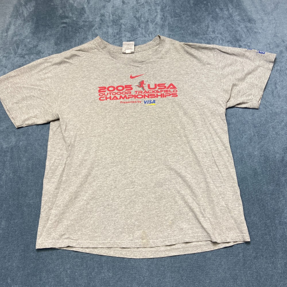 Y2K Nike 2005 USA Outdoor Track & Field Championships T Shirt Mens Large Gray gallery