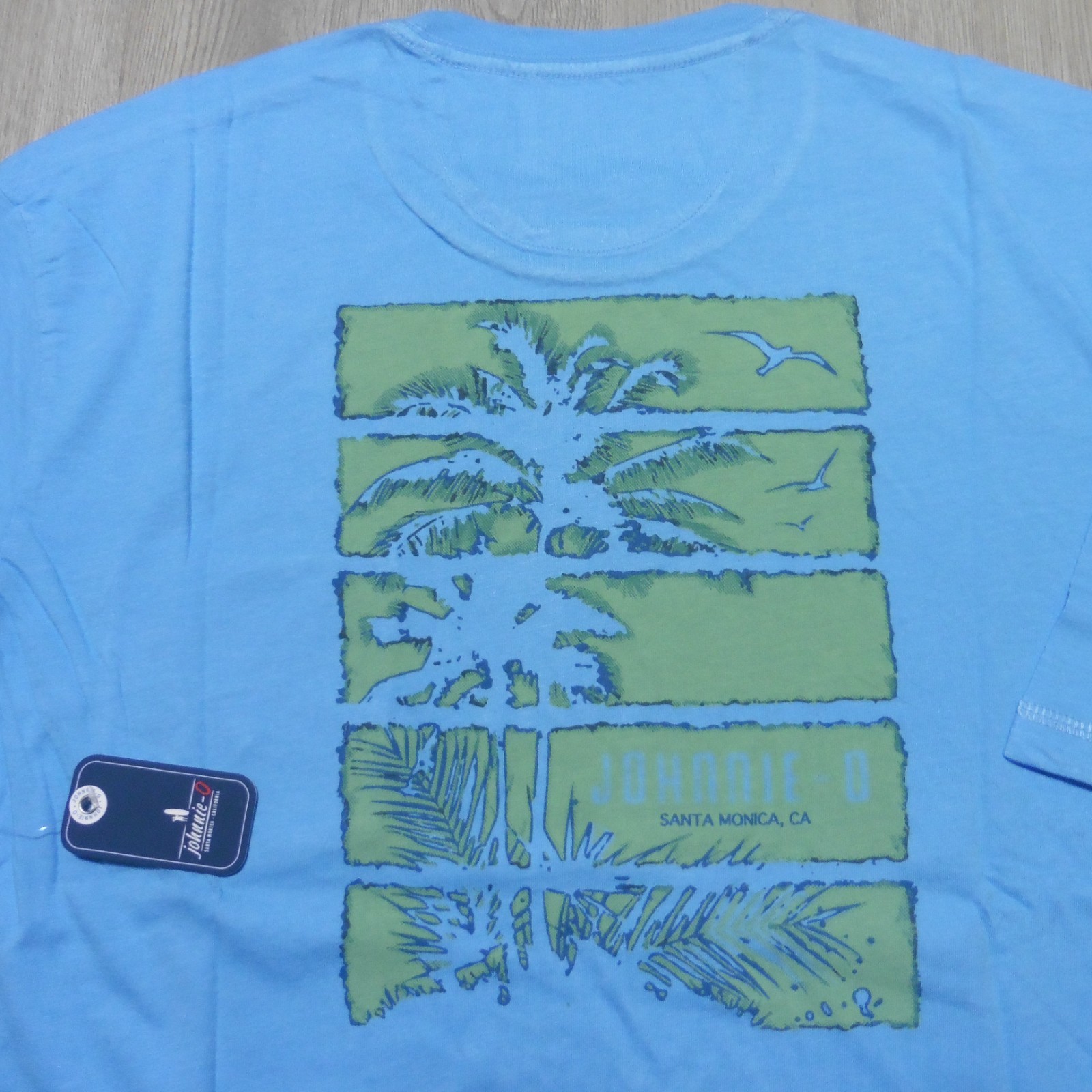 JOHNNIE O Mens S M L XL 2XL T SHIRT MALIBLU PALM PARADISE GOLF BLUE GOLF TEE gallery