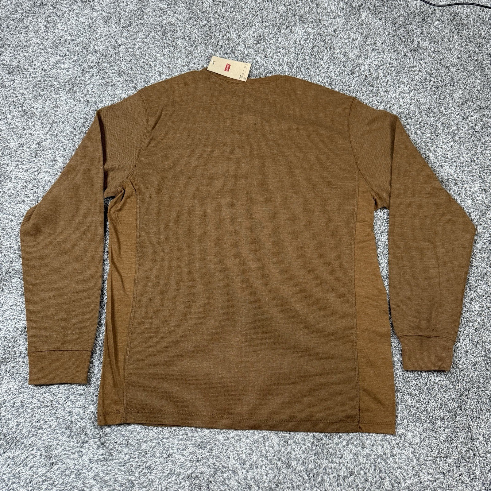 Levi's Men's Long Sleeve Standard Fit Thermal Shirt Brown Beige - Size L - NWT gallery