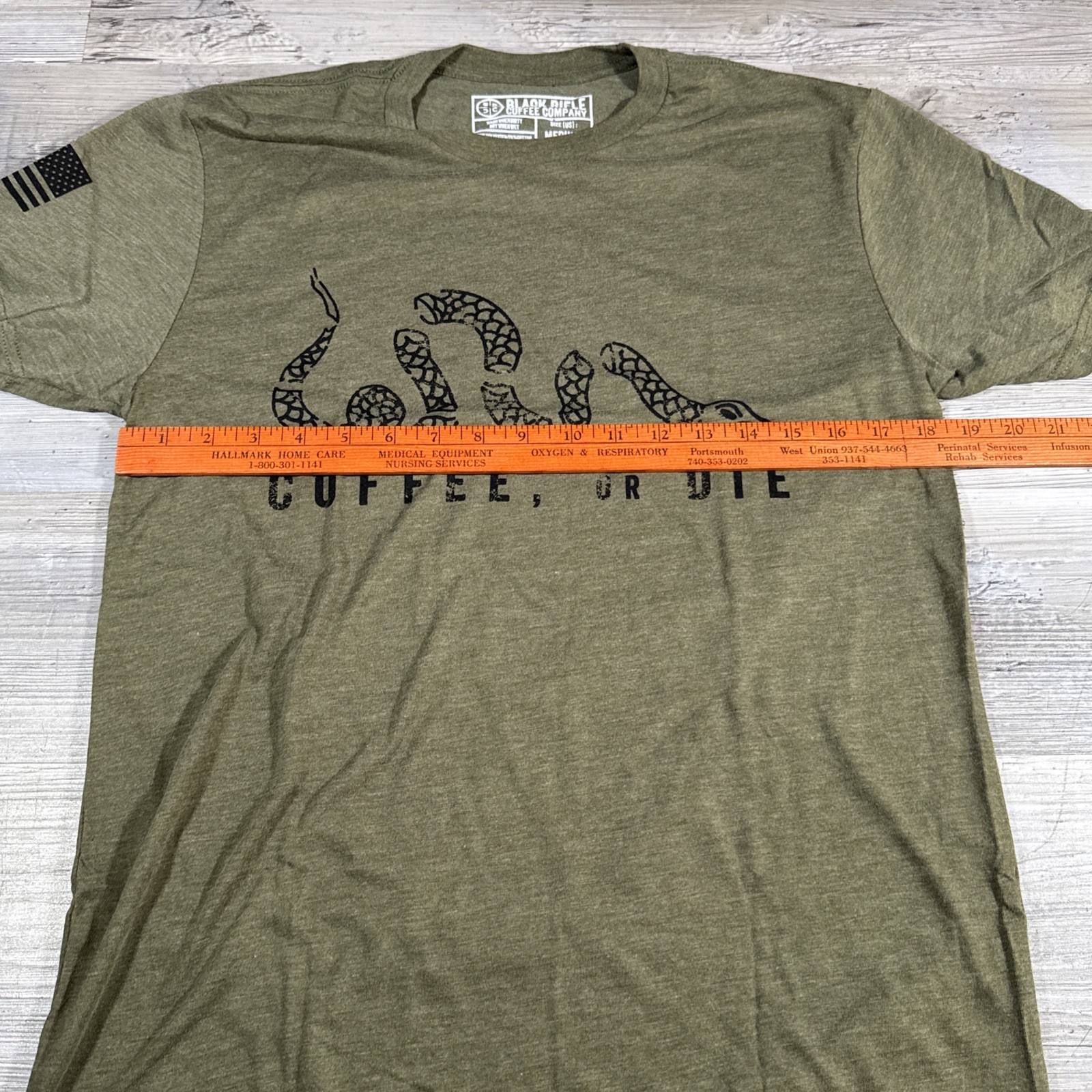Black Rifle Coffee Company Coffee or Die T-Shirt Snake Military Green Men’s M gallery