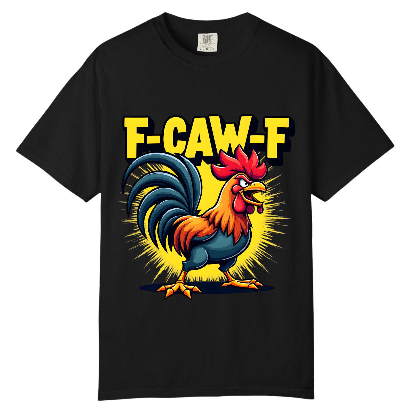 F-CAW-F Angry Rooster T Shirt, Comfort Colors T Shirt, Unisex Streetwear Tee gallery