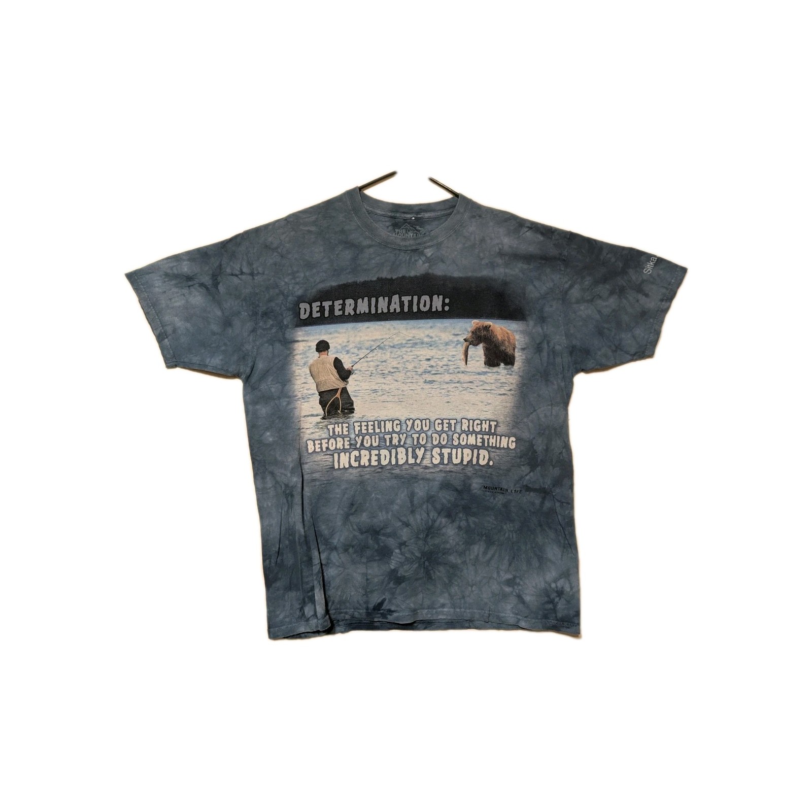 The Mountain Mens T-shirt Blue Mt. Life "Determination" Fishing XL #5918 gallery