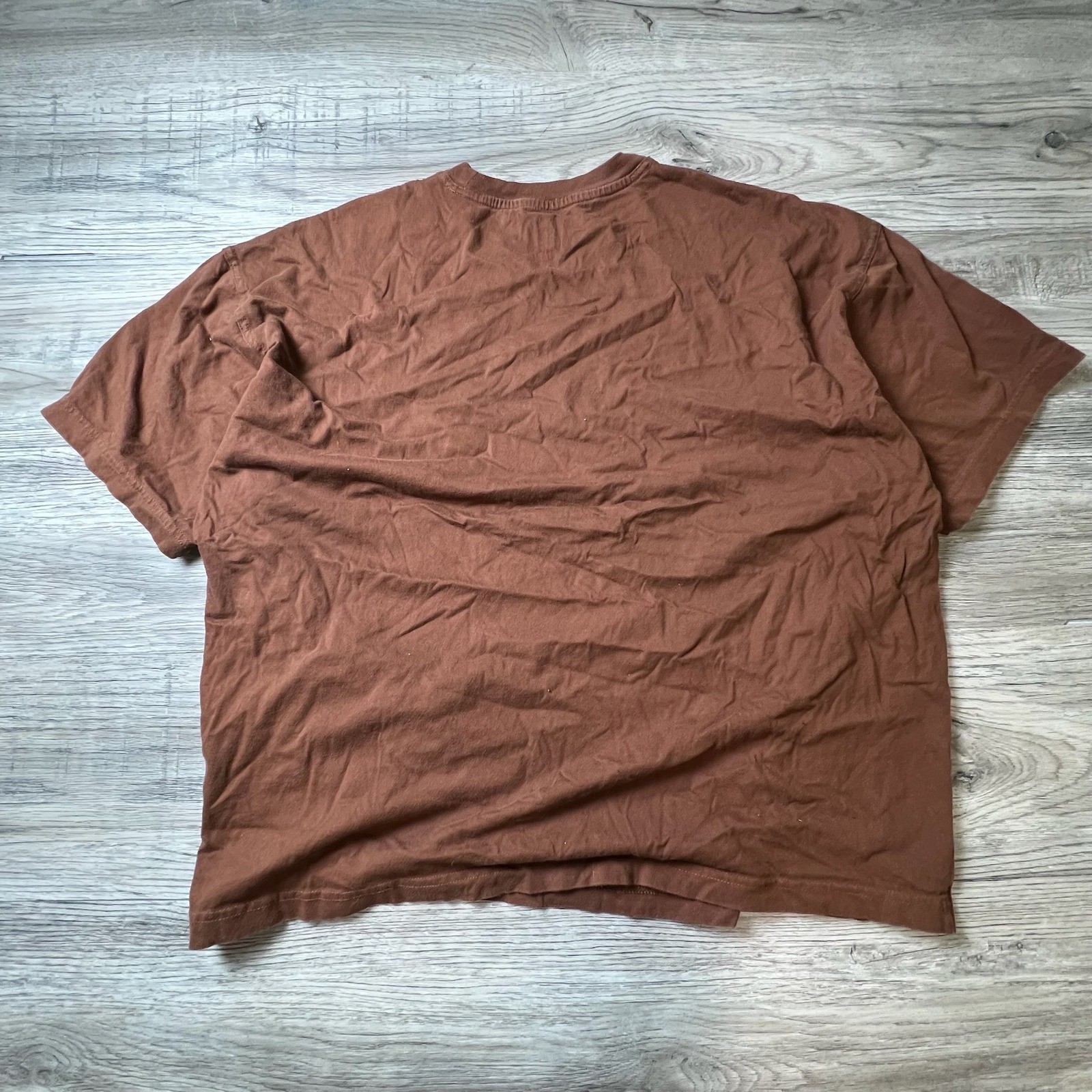 H&M T-Shirt Mens L Brown Oversized Fit Cotton Short Sleeve Crew Neck Streetwear gallery
