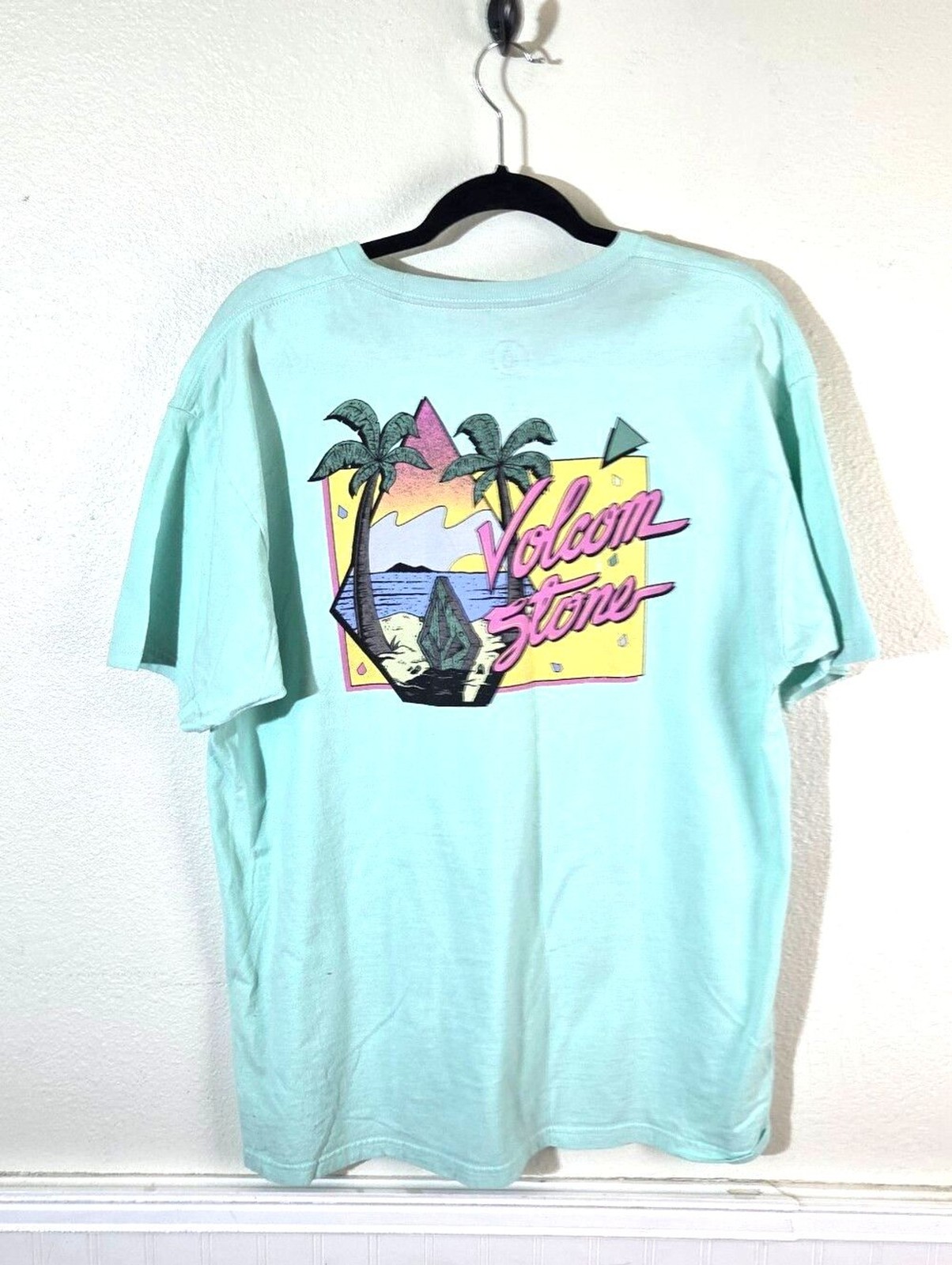 Volcom Stone Mens L Mint Green Graphic T Shirt Surf Skate Beach Tropical gallery