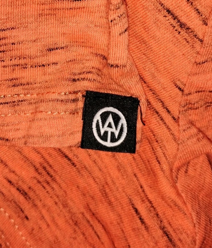 WT02 Men’s Longline Curved Hem T-Shirt Orange Side Zipper Streetwear Size L gallery