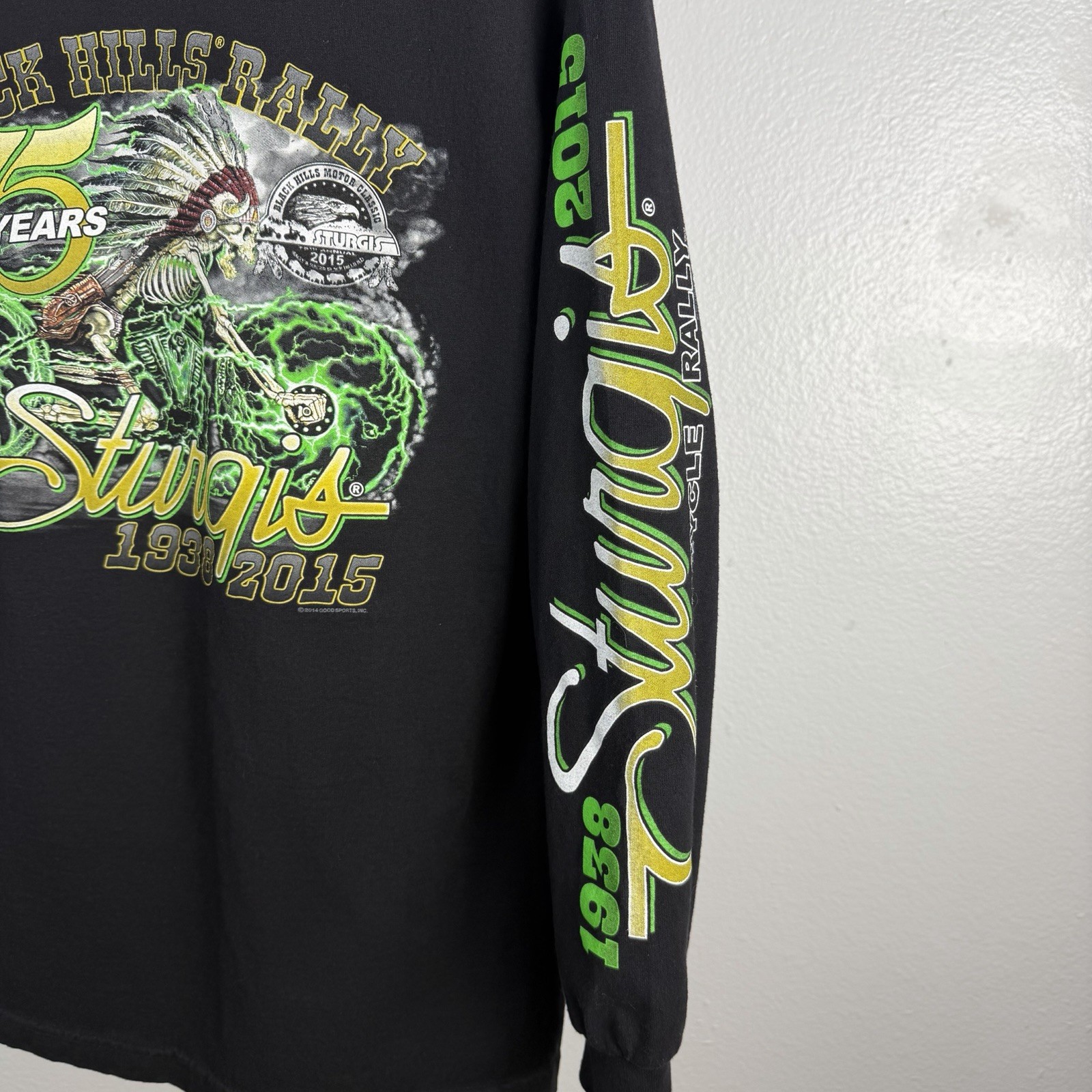 Sturgis Black Hills Rally 75th Anniversary Y2K Long Sleeve T Shirt Size Medium gallery