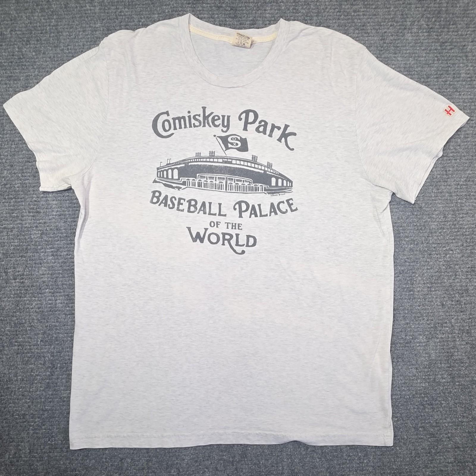 Homage Comiskey Park Graphic Print Men’s XL Gray Polyester Cotton Rayon T-Shirt