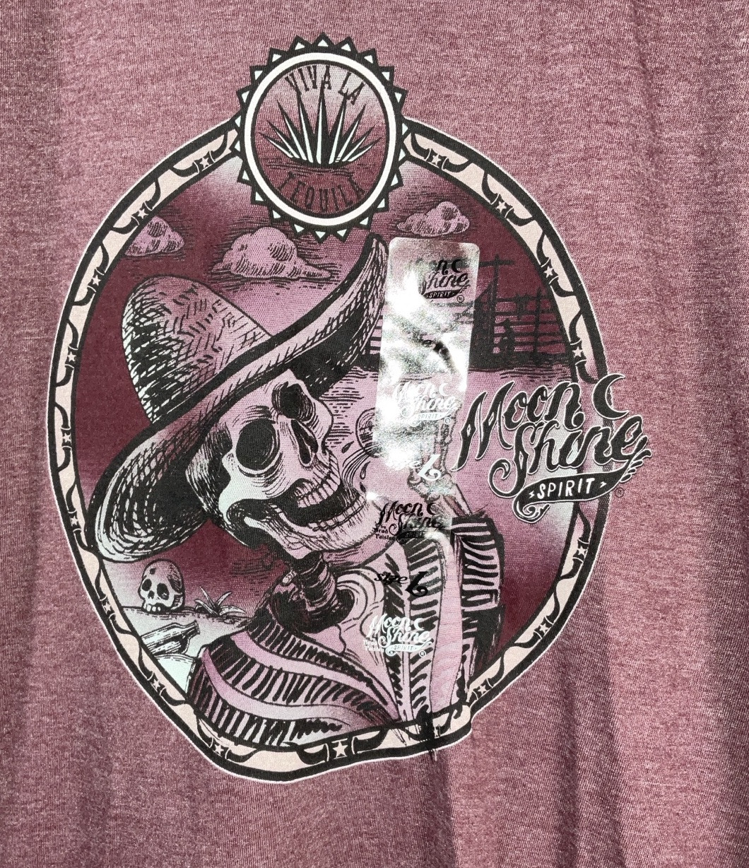 NWT Men’s Brad Paisley Moon Shine Spirit Viva La Tequila T-shirt Burgundy Large gallery