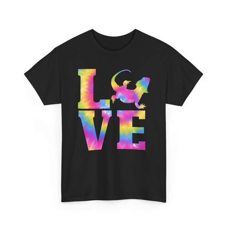 Love Bearded Dragon T-Shirt, Reptiles Lovers Lizard Tie Dye Women Men Shirt