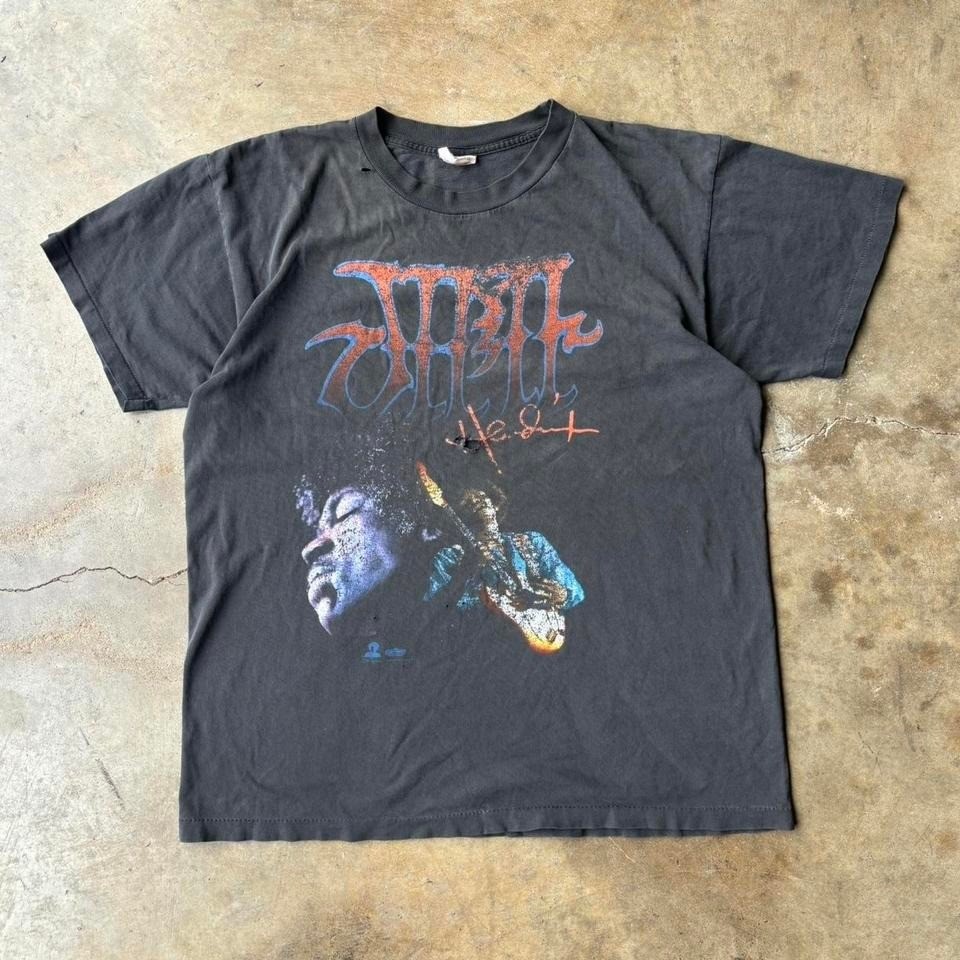 Vintage 90s winterland Jimi Hendrix concert t shirt distressed faded size L