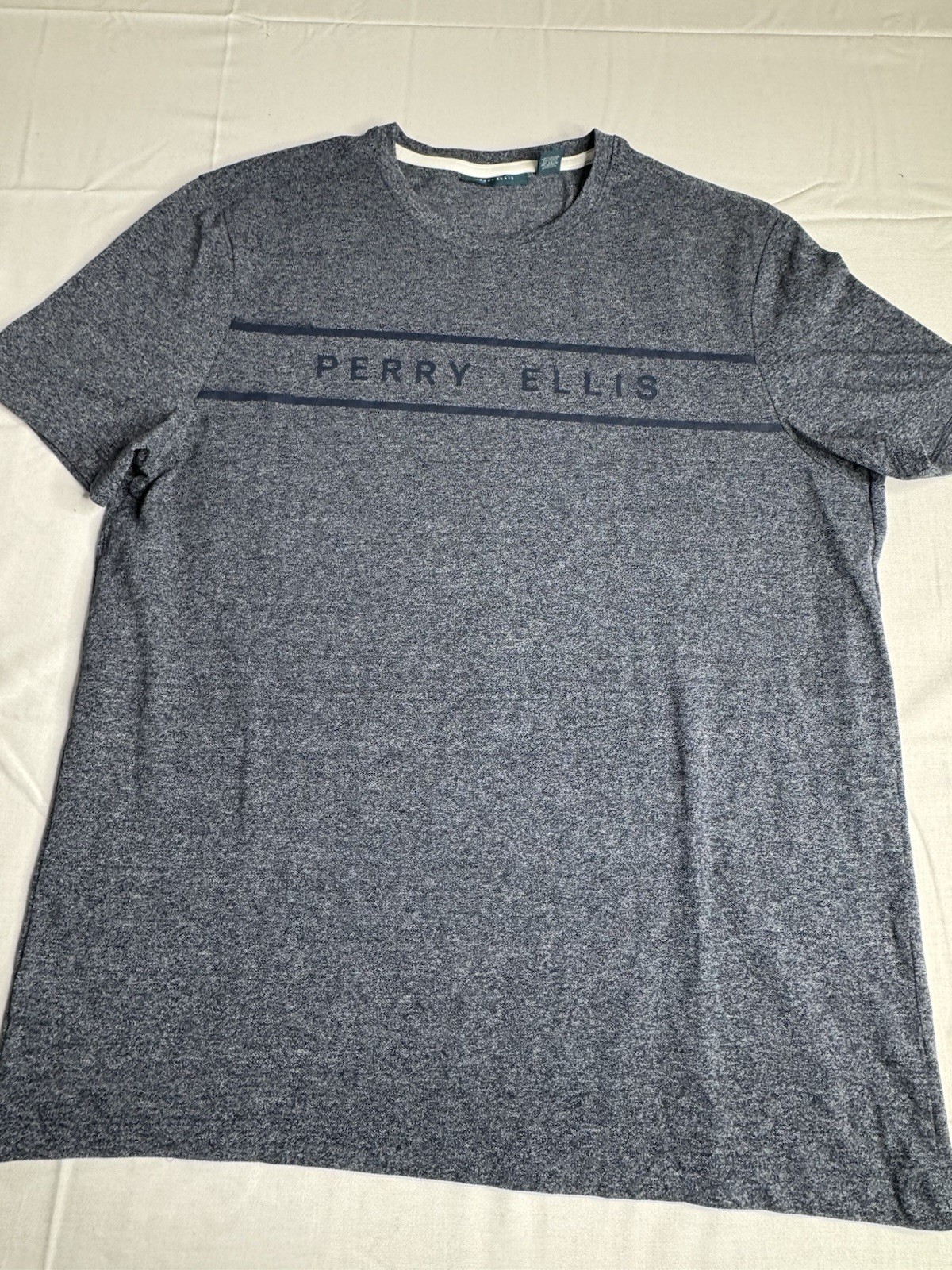 Perry Ellis Men’s Logo Crew Neck Short Sleeve T-Shirt Gray Size L gallery