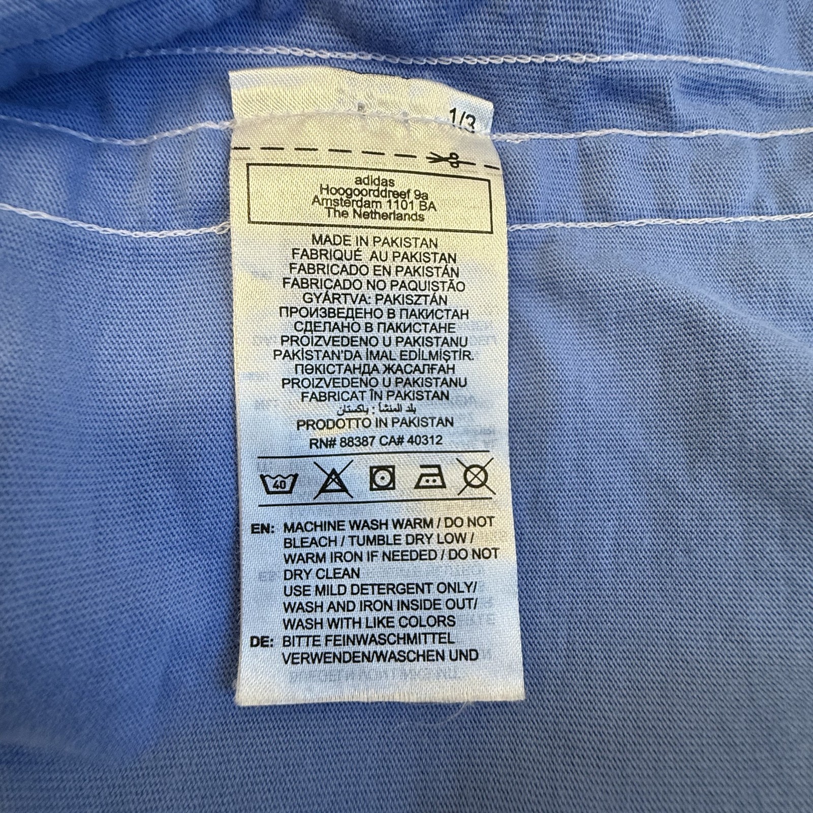 Adidas T-Shirt Mens XL Periwinkle Blue 3 Stripe Side Logo Embroidered Tee Modern gallery
