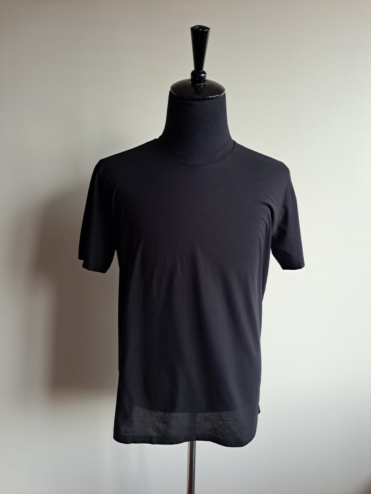 NEW Arovescio Men’s Crew Neck 100% Supima Cotton Black T-shirt Size 56 / XXL
