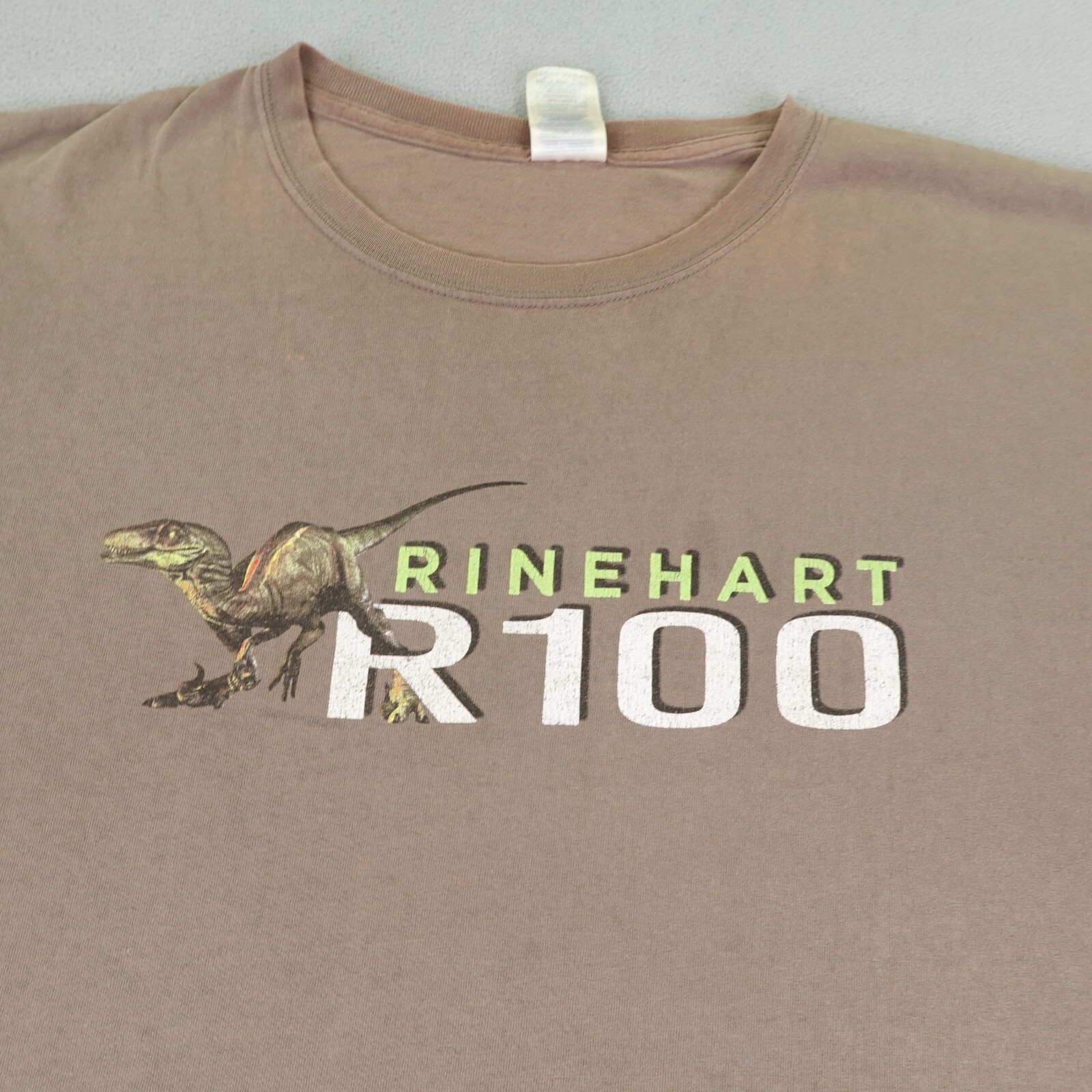 Vintage Rinehart R100 Shirt Mens 3XL Brown Archery Hunting Velociraptor Dinosuar gallery