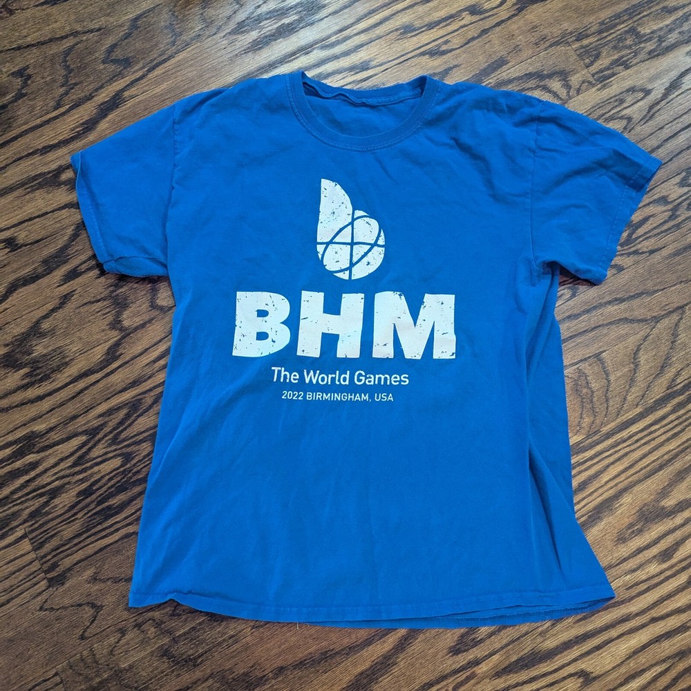 The World Games 2022 Blue SHIRT (Medium) 19×27 Birmingham Alabama Sports Bhm