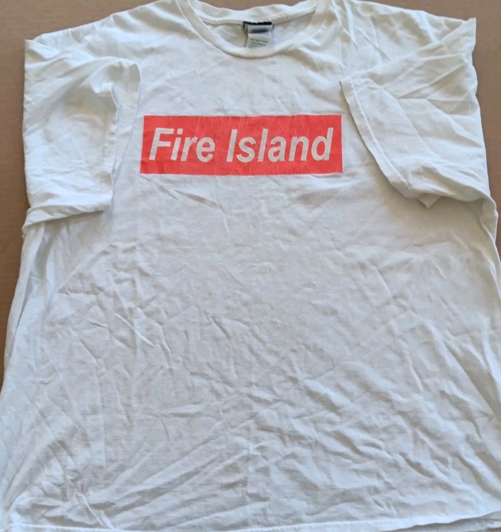 Vintage Fire Island Classic Graphic T-Shirt Interest White Men 2XL Single Stitch gallery