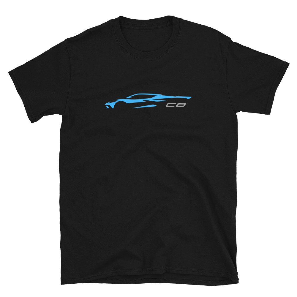 Softstyle T-Shirt For Chevrolet Corvette C8 Rapid Blue 2022-2023 Car Owners Gift gallery