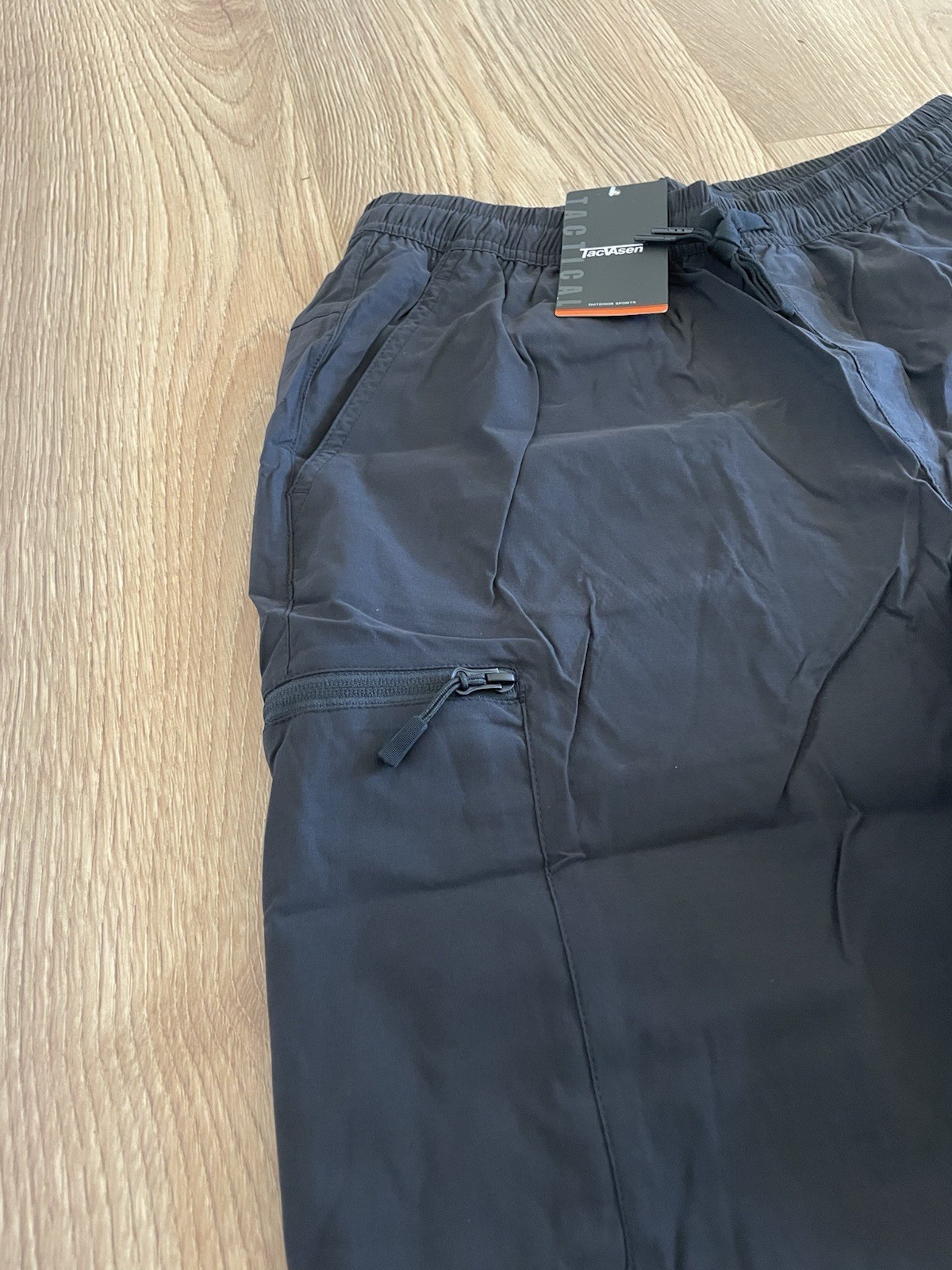 TacVasen Men’s Jogger Pants Black Elastic Waist Zip Pockets Outdoor New w/ Tags gallery