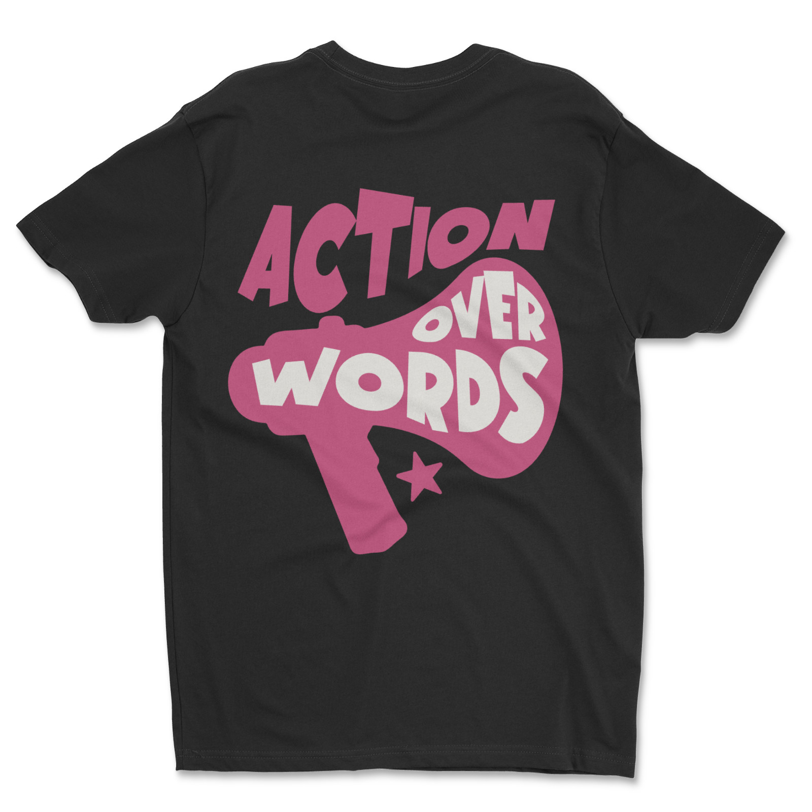 Custom T-Shirt, action over words Dtf Print On Next Level T-Shirt unisex cotton￼ gallery