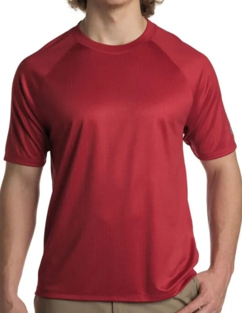 Men’s T Shirt Cherry Red Small Zeroxposur Sun Protection Top Upf 50+ Comfort