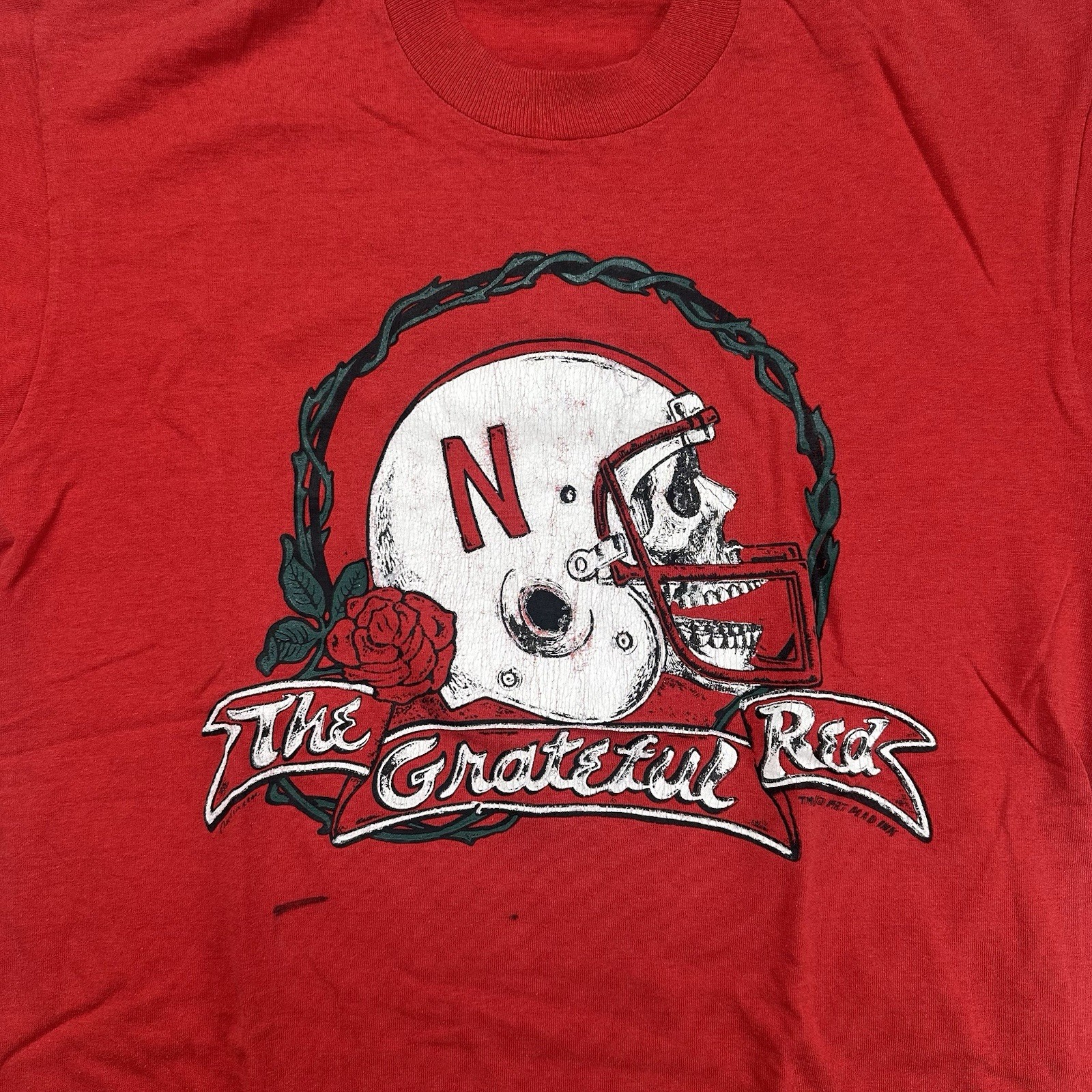 Vintage 1987 Grateful Dead Red Parody University Of Nebraska Red Shirt Large